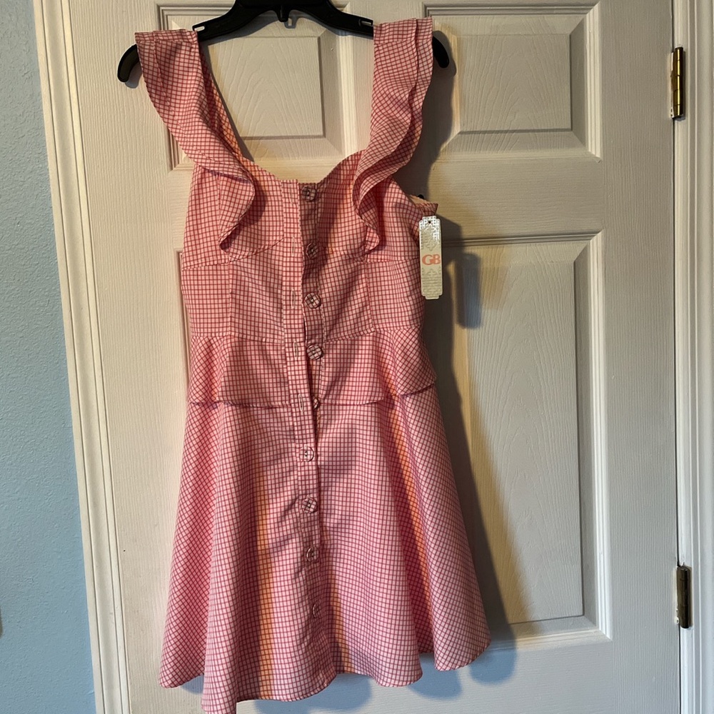 Gianni Bini GB Gingham Plaid Ruffle Mini Dress
